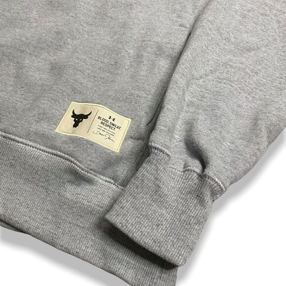 UNDER ARMOUR Project Rock Warm-Up Hoodie 1346067-011 Gray Black size L (a) New - Picture 3 of 13